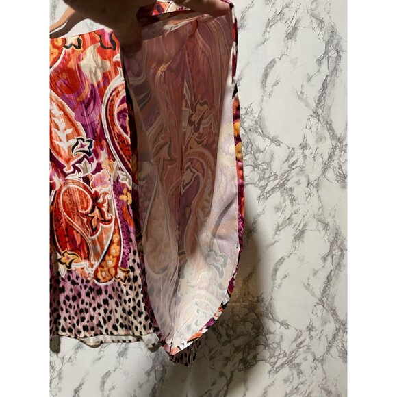 Chicos Boho Chic Abstract Paisley Kimono Top Vibrant Multicolor size small - Picture 4 of 8